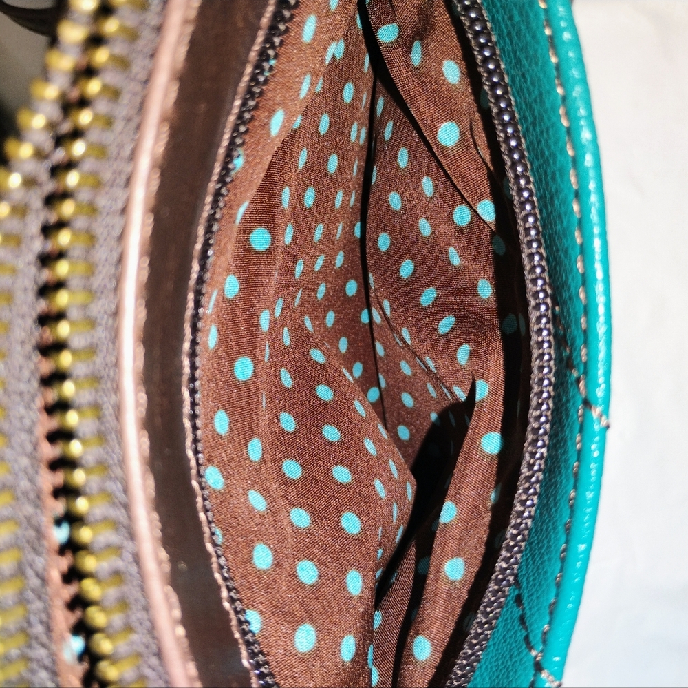 Chala Teal Crossbody Bag with Dragonfly Design - Picture 5 of 6